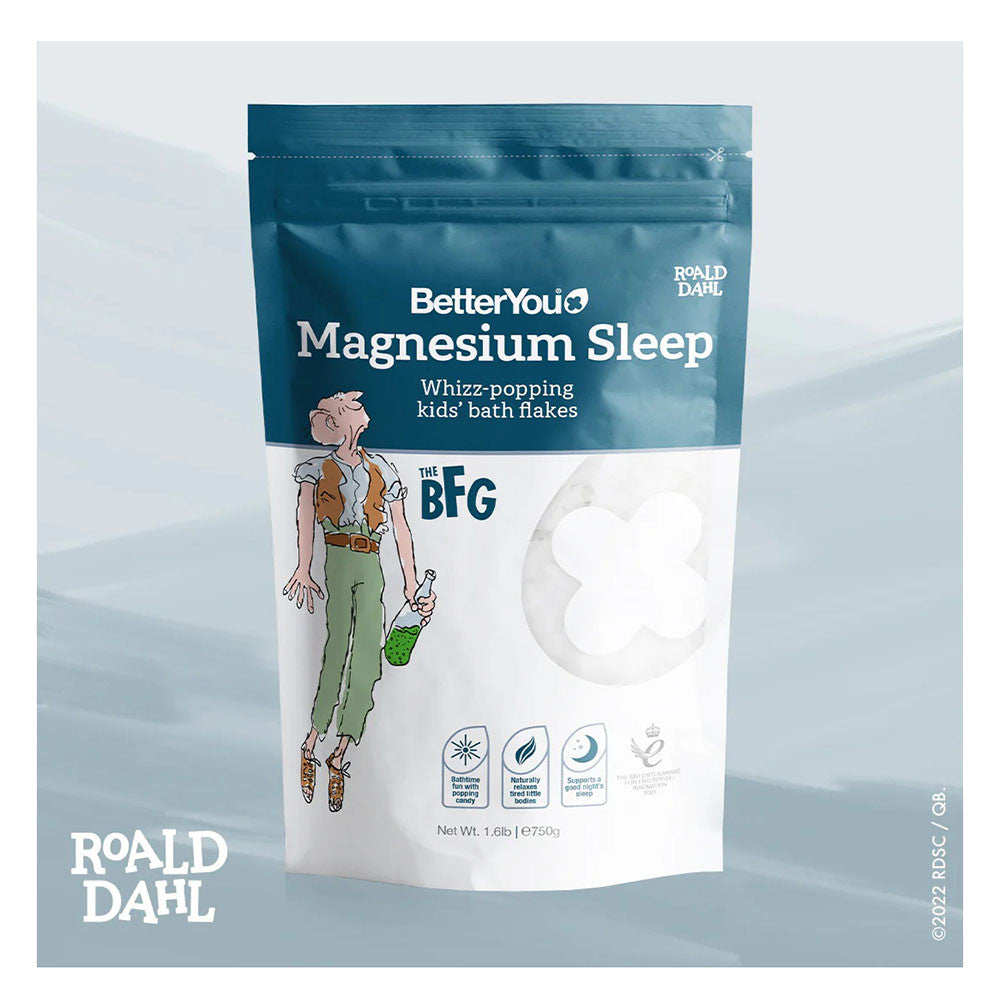 BetterYou Magnesium Sleep Kids Bath Flakes for Good Sleep, 1.6 Lb